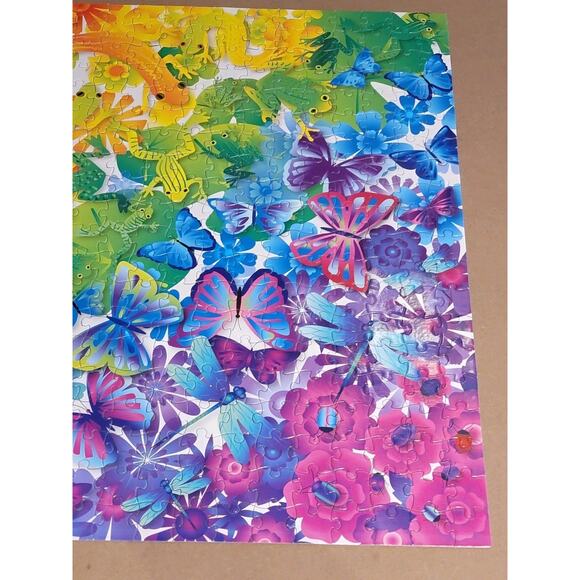 Page In the Garden Jigsaw Puzzle 500 Piece Colorful Flowers Butterflies Frogs - Picture 4 of 6
